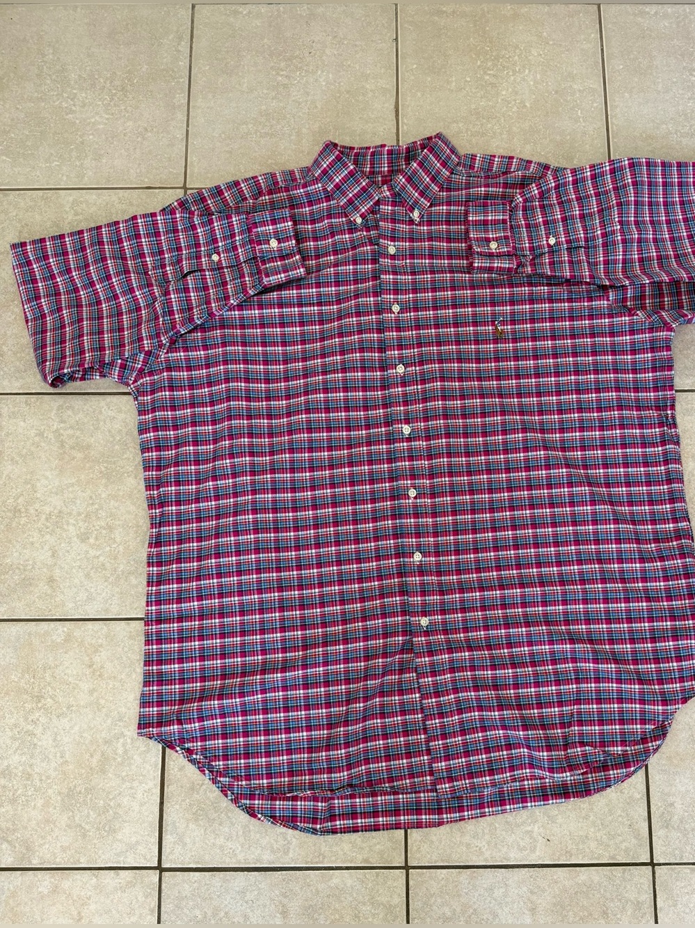 Ralph Lauren Men's Pink  and Purple Shirt Size 2XL T Tall ,Excellent condition.
